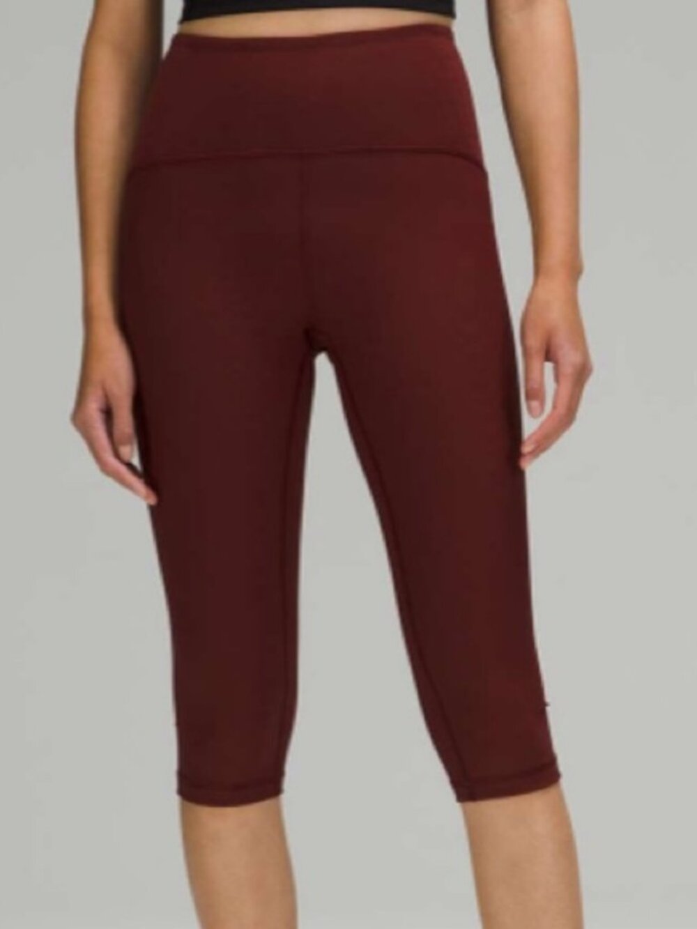 Lululemon Ribbed Contoured Crop Red Merlot - Picture 2 of 6